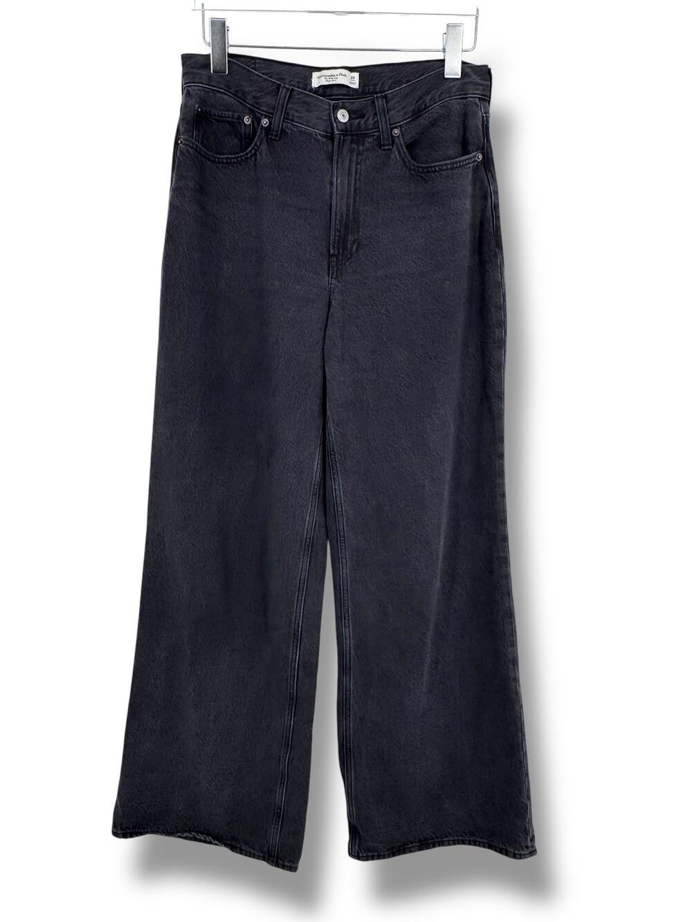 Abercrombie & Fitch Jeans 29X33 long The Wide Leg high rise black denim pants